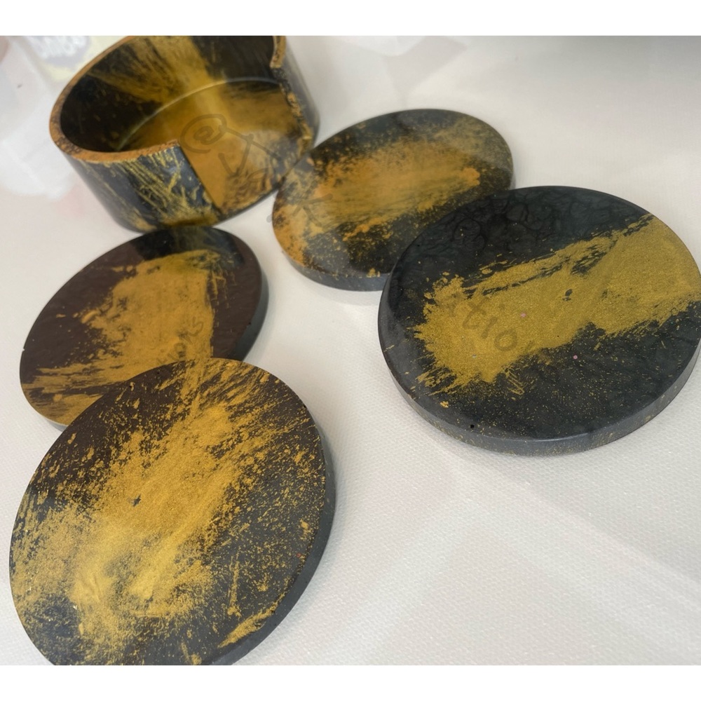 DIY Black & Gold Coasters